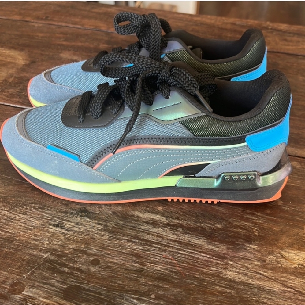 Puma Kids' Blue and Black Sneakers
